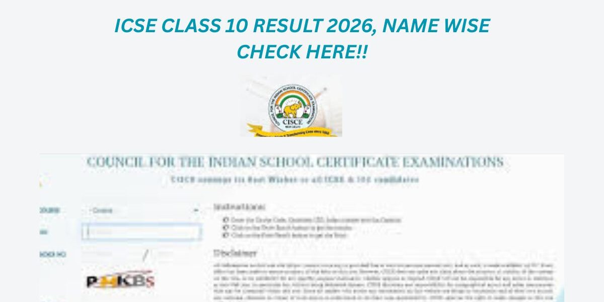 ICSE Board 10th Result 2026