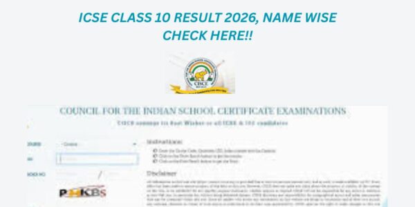 ICSE Board 10th Result 2026