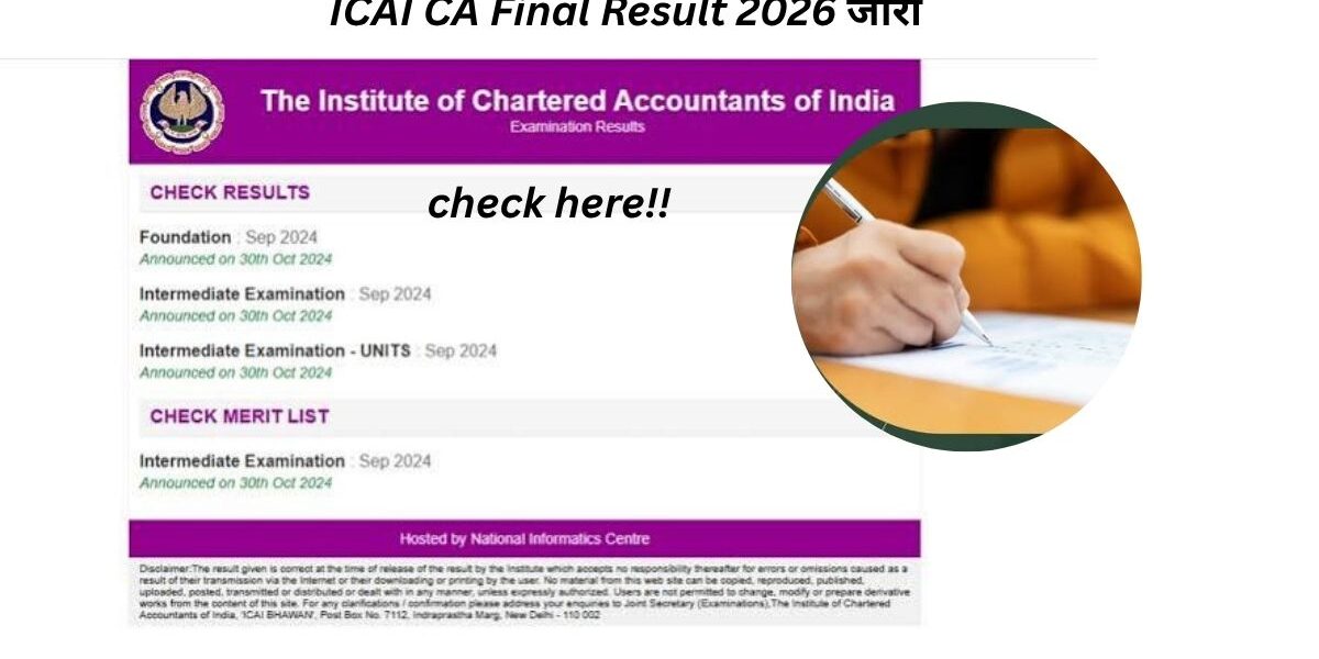 ICAI CA Final Result 2026